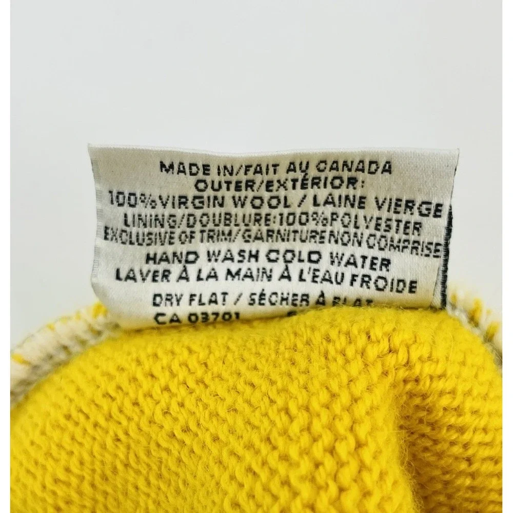 Vintage Merkley Headgear Yellow Beanie Wool Knit Breckenridge Hat Fleece Lined